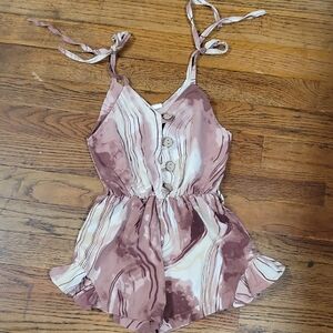 Source Unknown Kids One Piece in Mauve and Cream